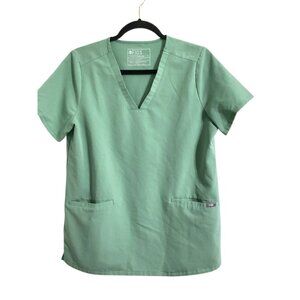 FIGS Women Casma 3 Pocket Scrub Top in Jade size Medium